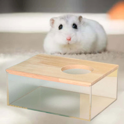 Hamster Bathroom House Clear Hamster Sand Box Bathtub Bathroom Toilet Small Pet Bath Container Transparent Supplies - Slobuy