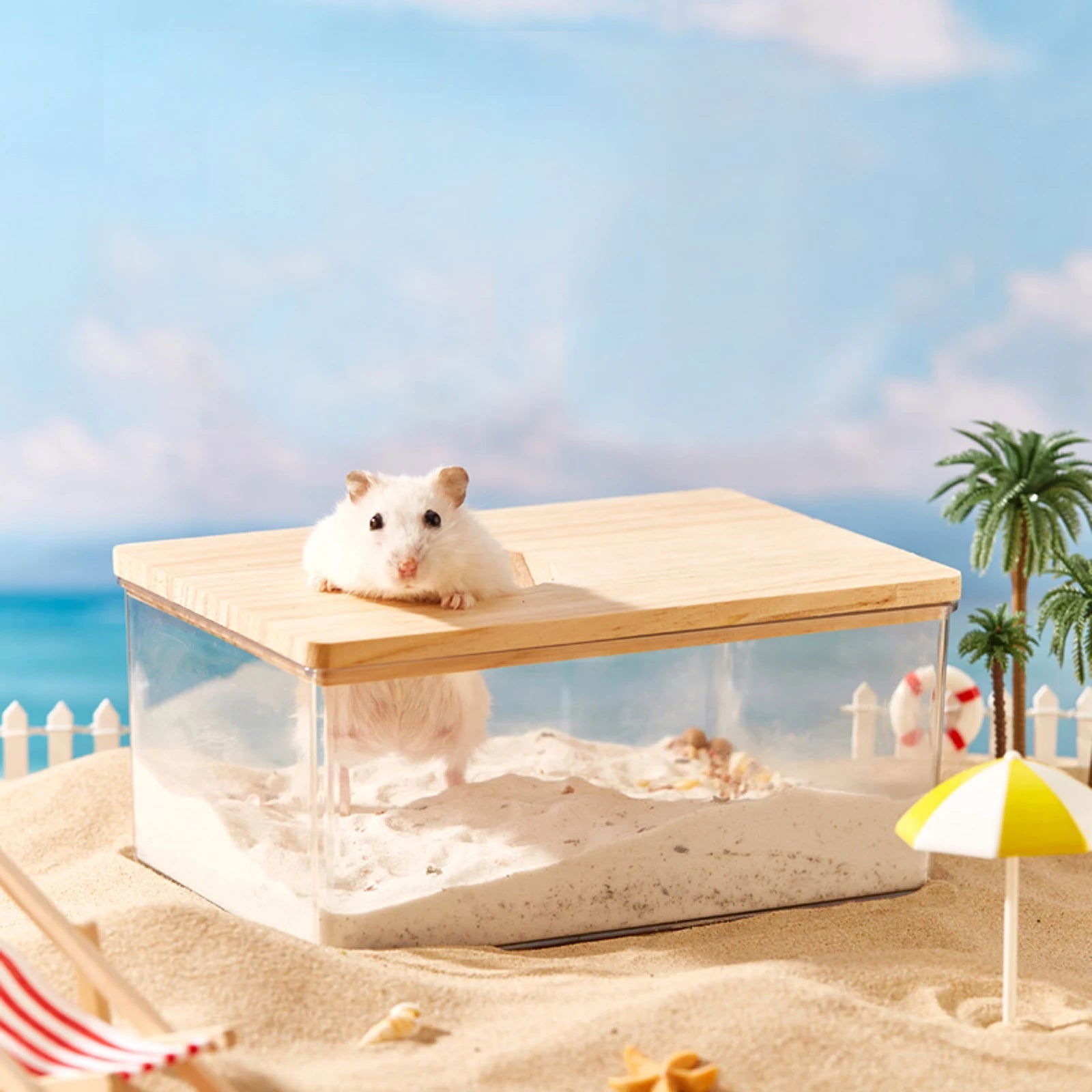 Hamster Bathroom House Clear Hamster Sand Box Bathtub Bathroom Toilet Small Pet Bath Container Transparent Supplies - Slobuy