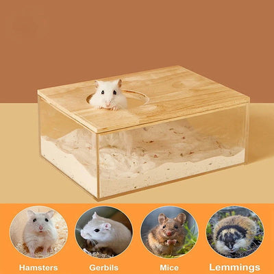 Hamster Bathroom House Sandbox Full Transparent Urine Sand Basin Golden Bear Supplies Sand Bath Container Small Pet Bathroom - Slobuy