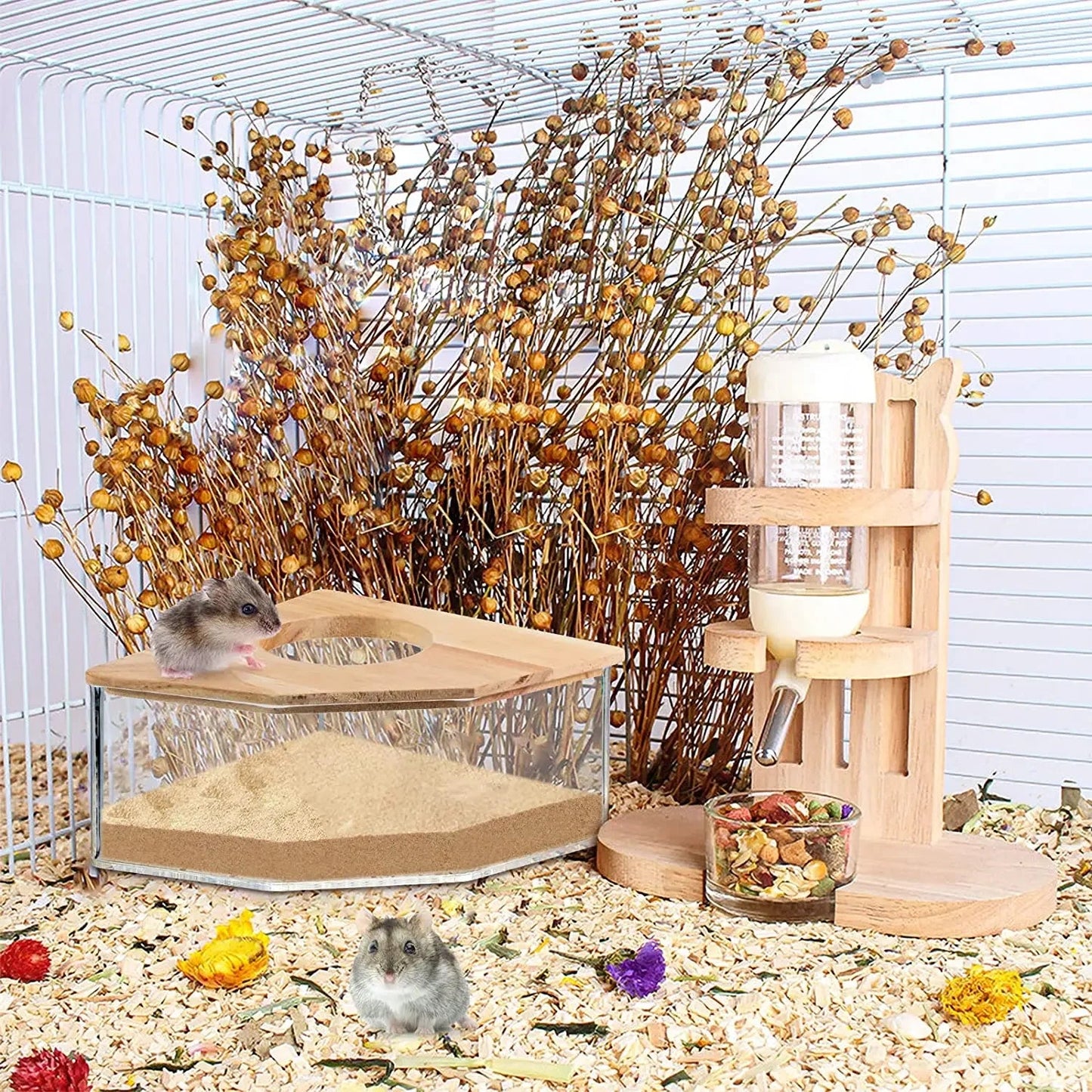 Hamster Bathroom House Sandbox Full Transparent Urine Sand Basin Golden Bear Supplies Sand Bath Container Small Pet Bathroom - Slobuy