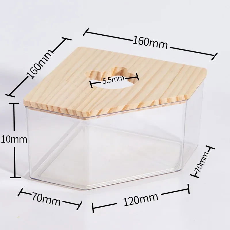 Hamster Bathroom House Sandbox Full Transparent Urine Sand Basin Golden Bear Supplies Sand Bath Container Small Pet Bathroom - Slobuy