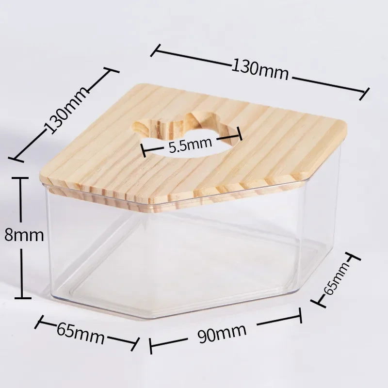 Hamster Bathroom House Sandbox Full Transparent Urine Sand Basin Golden Bear Supplies Sand Bath Container Small Pet Bathroom - Slobuy