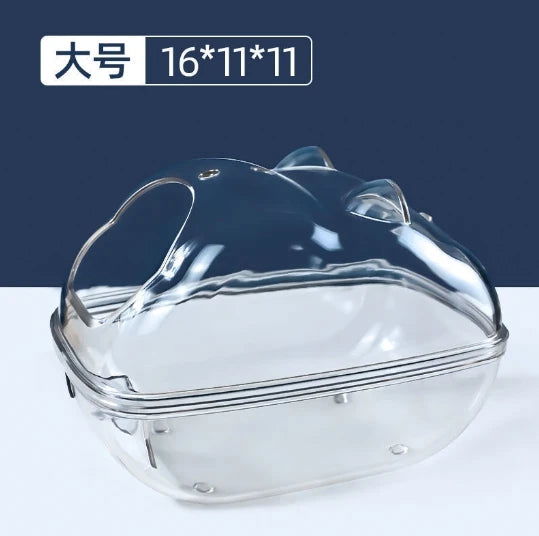 Hamster Bathroom House Sandbox Full Transparent Urine Sand Basin Golden Bear Supplies Sand Bath Container Small Pet Bathroom - Slobuy