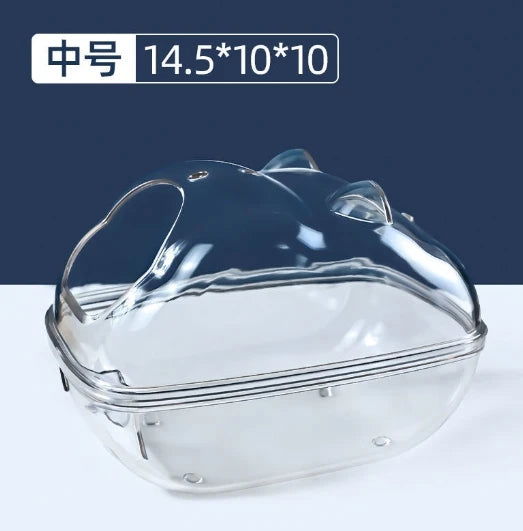 Hamster Bathroom House Sandbox Full Transparent Urine Sand Basin Golden Bear Supplies Sand Bath Container Small Pet Bathroom - Slobuy