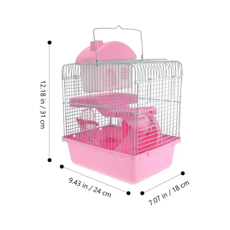 Hamster Cage Glamping Accessories Mouse Toy Villa Small House Hideout Hut Plastic Pet Travel Rat - Slobuy