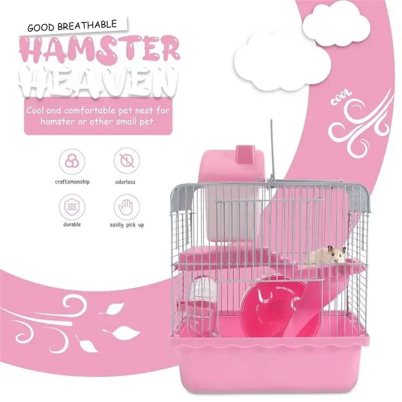 Hamster Cage Glamping Accessories Mouse Toy Villa Small House Hideout Hut Plastic Pet Travel Rat - Slobuy