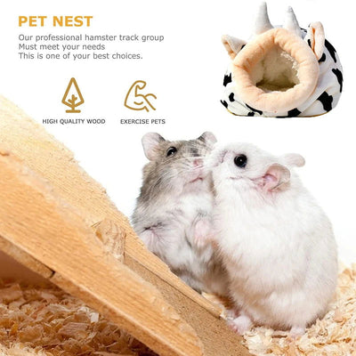 Hamster Cage Soft Warm Bed Pet Rat Hammock Pig Squirrel Winter House Velvet Nest Sleeping Warm Bed Small Pet Items - Slobuy