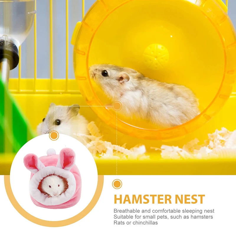 Hamster Cage Soft Warm Bed Pet Rat Hammock Pig Squirrel Winter House Velvet Nest Sleeping Warm Bed Small Pet Items - Slobuy