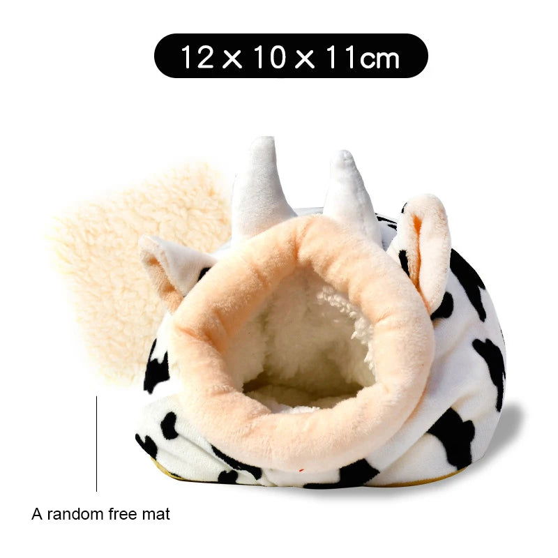 Hamster Cage Soft Warm Bed Pet Rat Hammock Pig Squirrel Winter House Velvet Nest Sleeping Warm Bed Small Pet Items - Slobuy