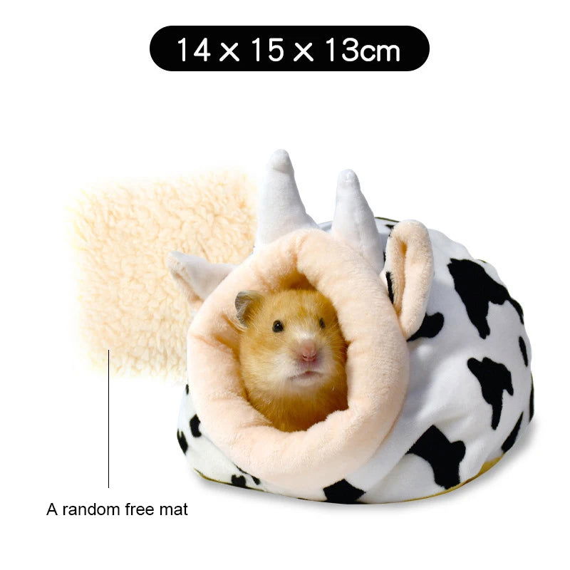 Hamster Cage Soft Warm Bed Pet Rat Hammock Pig Squirrel Winter House Velvet Nest Sleeping Warm Bed Small Pet Items - Slobuy
