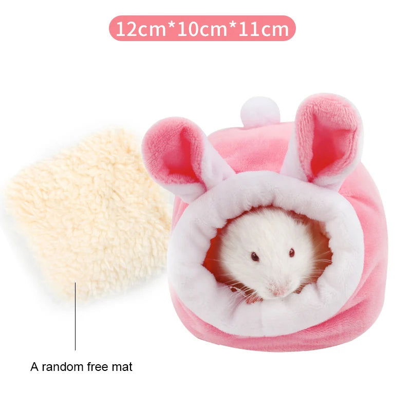 Hamster Cage Soft Warm Bed Pet Rat Hammock Pig Squirrel Winter House Velvet Nest Sleeping Warm Bed Small Pet Items - Slobuy