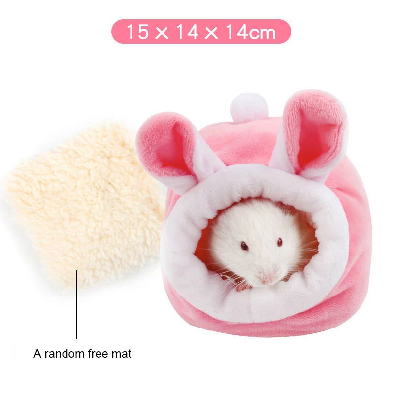 Hamster Cage Soft Warm Bed Pet Rat Hammock Pig Squirrel Winter House Velvet Nest Sleeping Warm Bed Small Pet Items - Slobuy