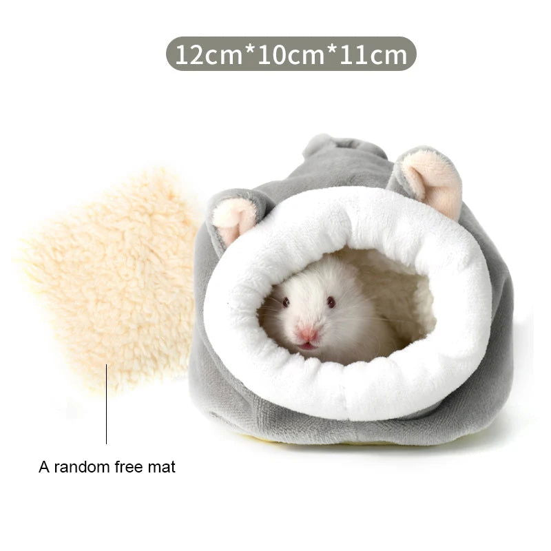 Hamster Cage Soft Warm Bed Pet Rat Hammock Pig Squirrel Winter House Velvet Nest Sleeping Warm Bed Small Pet Items - Slobuy