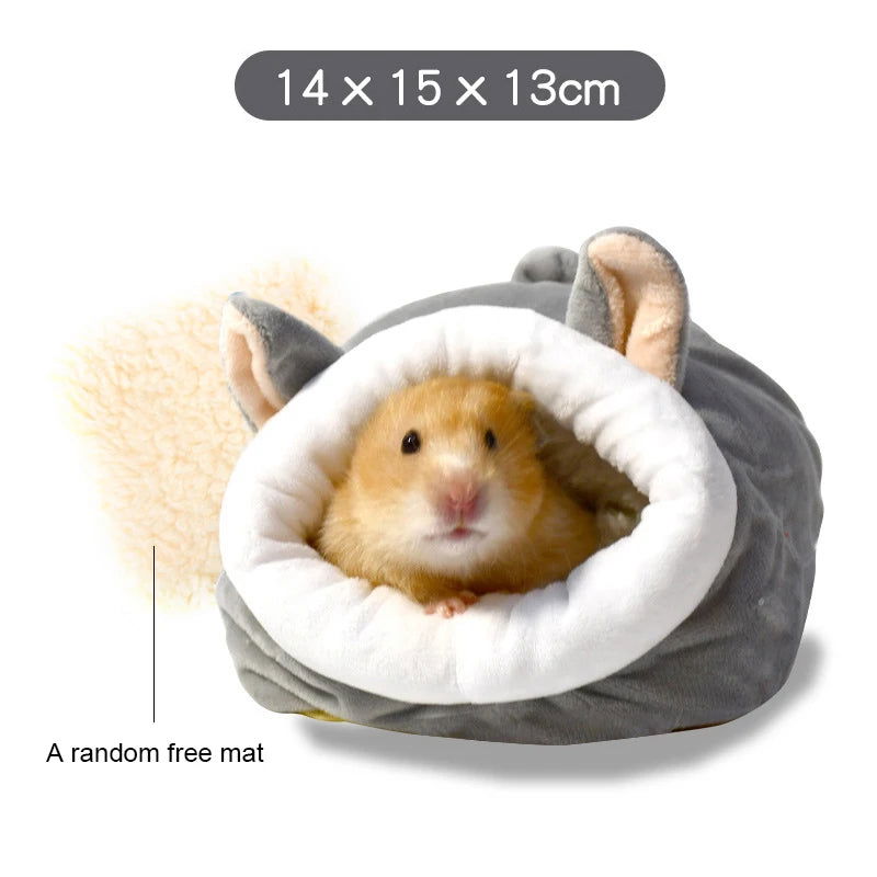 Hamster Cage Soft Warm Bed Pet Rat Hammock Pig Squirrel Winter House Velvet Nest Sleeping Warm Bed Small Pet Items - Slobuy