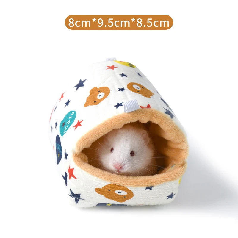 Hamster Cage Soft Warm Bed Pet Rat Hammock Pig Squirrel Winter House Velvet Nest Sleeping Warm Bed Small Pet Items - Slobuy