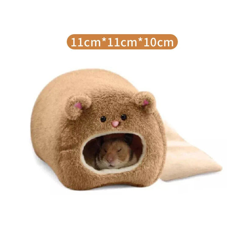 Hamster Cage Soft Warm Bed Pet Rat Hammock Pig Squirrel Winter House Velvet Nest Sleeping Warm Bed Small Pet Items - Slobuy