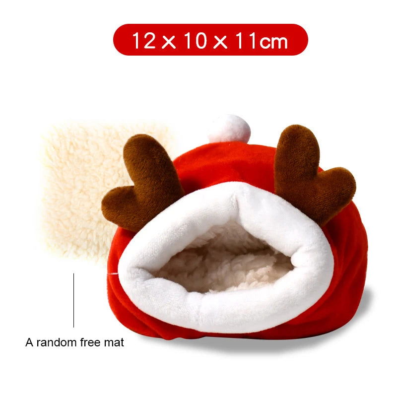 Hamster Cage Soft Warm Bed Pet Rat Hammock Pig Squirrel Winter House Velvet Nest Sleeping Warm Bed Small Pet Items - Slobuy