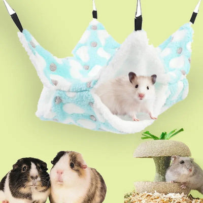 Hamster Hammock Small Pet Hanging Bed Double Warm Thickened Honeybug Flying Squirrel Guinea Pig Hammock Pet Cage Accessories - Slobuy