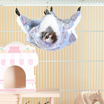 Hamster Hammock Small Pet Hanging Bed Double Warm Thickened Honeybug Flying Squirrel Guinea Pig Hammock Pet Cage Accessories - Slobuy