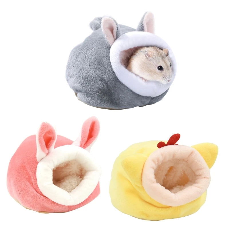 Hamster Hammock Winter Warm Velvet Small Pet Cage Sleep Nest Bed for Guinea Pigs Hedgehog Squirrel Cage Accessories - Slobuy