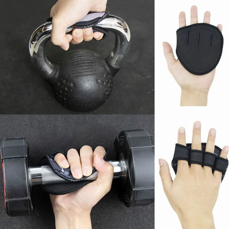 Hand Palm Protector Gym Fitness Gloves Half Finger Lifting Palm Dumbbell Grips Pads Weightlifting Training Glove Gym Workout - Slobuy
