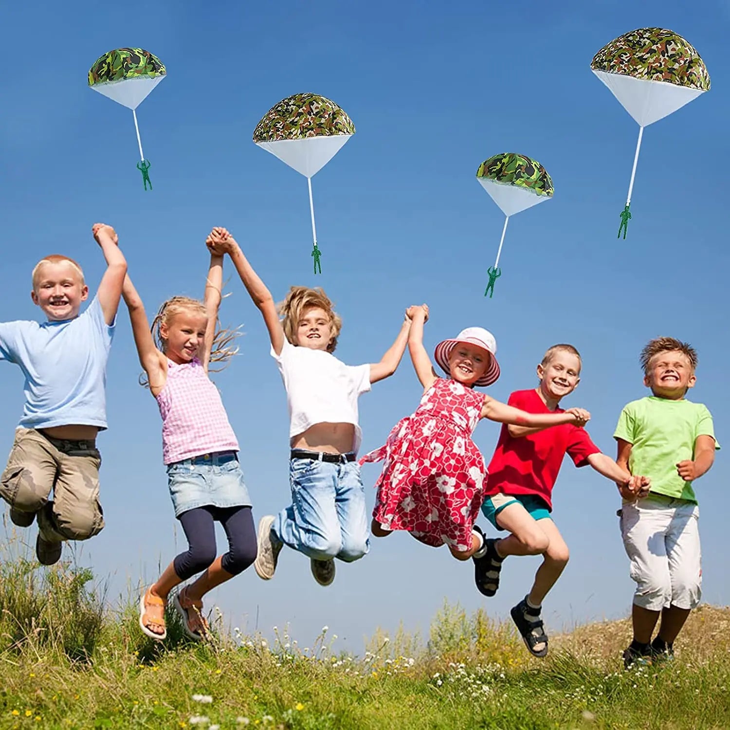 Hand Throwing Mini Soldier Camouflag Parachute for Kids Outdoor Toys Game Educational Flying Sport for Children - Slobuy
