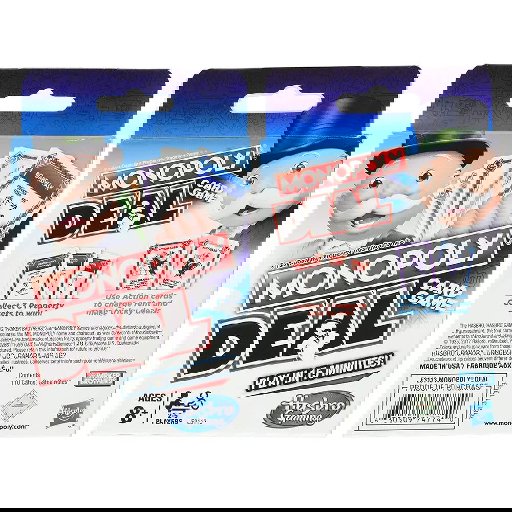 Hasbro Monopoly Deal Blue Box English Version Card Game Family Funny Entertainment Board Games Fun Poker Playing Cards Kids Toys - c1c3f9-f2.myshopify.com