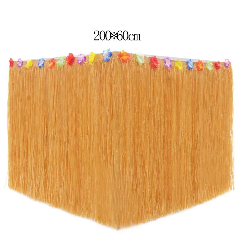 Hawaiian Party Decorations Tropical Luau Grass Table Skirt Luau Party Hula Skirt Tiki Hawaii Themed Summer Beach Birthday Party - Slobuy