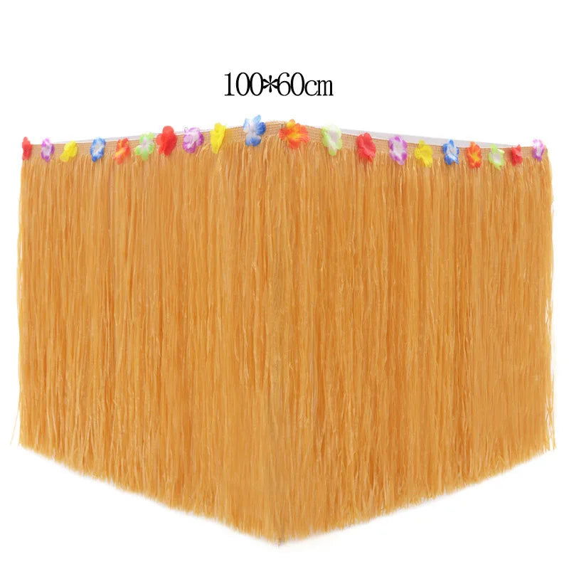 Hawaiian Party Decorations Tropical Luau Grass Table Skirt Luau Party Hula Skirt Tiki Hawaii Themed Summer Beach Birthday Party - Slobuy