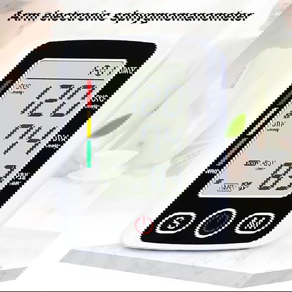 Health Care Digital LCD arm tensiometers Blood Pressure Monitor Heart rate Meter Large Cuff Sphygmomanometer Portable Tonometer - Slobuy
