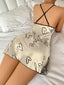 Heart   Letter Print Nightdress  Casual Round Neck Spaghetti Strap Sleep Dress  Women's Sleepwear   Dresses - Slobuy