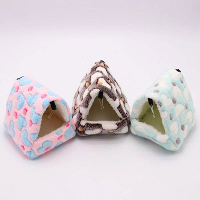 Heart Plush Pet Hamster Nest for Birds House Warm Comfortable Winter Parrot Hammock Cave Cage Hut Tent Pet Bird Cage Accessories - Slobuy