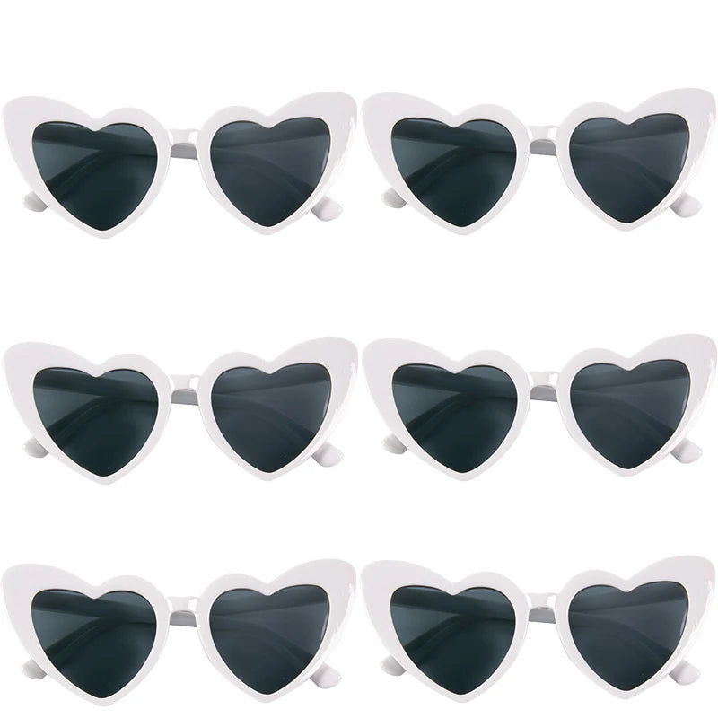 Heart Shaped Sunglasses for Women Retro Cat Eye Sunglasses Wedding Engagement Decoration Shopping Traveling Party Accessories - Slobuy