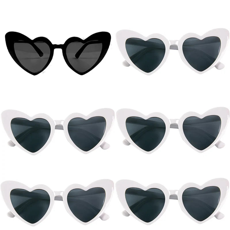 Heart Shaped Sunglasses for Women Retro Cat Eye Sunglasses Wedding Engagement Decoration Shopping Traveling Party Accessories - Slobuy
