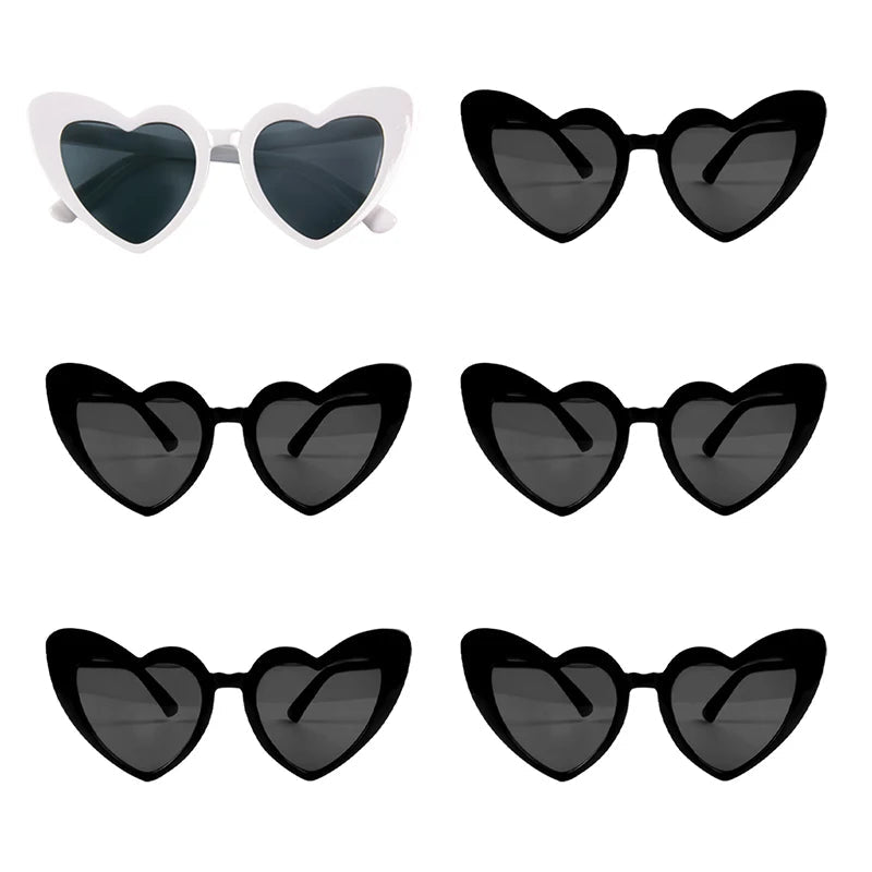Heart Shaped Sunglasses for Women Retro Cat Eye Sunglasses Wedding Engagement Decoration Shopping Traveling Party Accessories - Slobuy