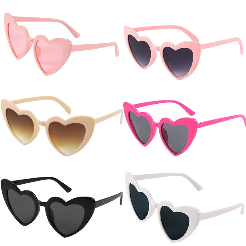 Heart Shaped Sunglasses for Women Retro Cat Eye Sunglasses Wedding Engagement Decoration Shopping Traveling Party Accessories - Slobuy
