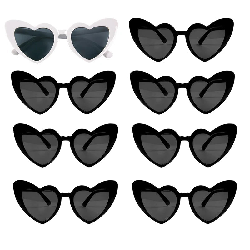 Heart Shaped Sunglasses for Women Retro Cat Eye Sunglasses Wedding Engagement Decoration Shopping Traveling Party Accessories - Slobuy