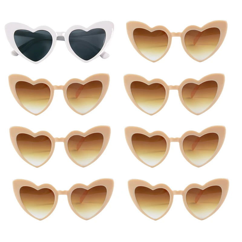 Heart Shaped Sunglasses for Women Retro Cat Eye Sunglasses Wedding Engagement Decoration Shopping Traveling Party Accessories - Slobuy