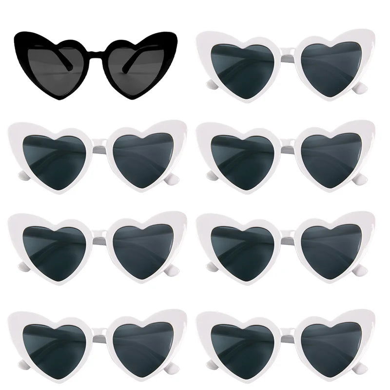 Heart Shaped Sunglasses for Women Retro Cat Eye Sunglasses Wedding Engagement Decoration Shopping Traveling Party Accessories - Slobuy