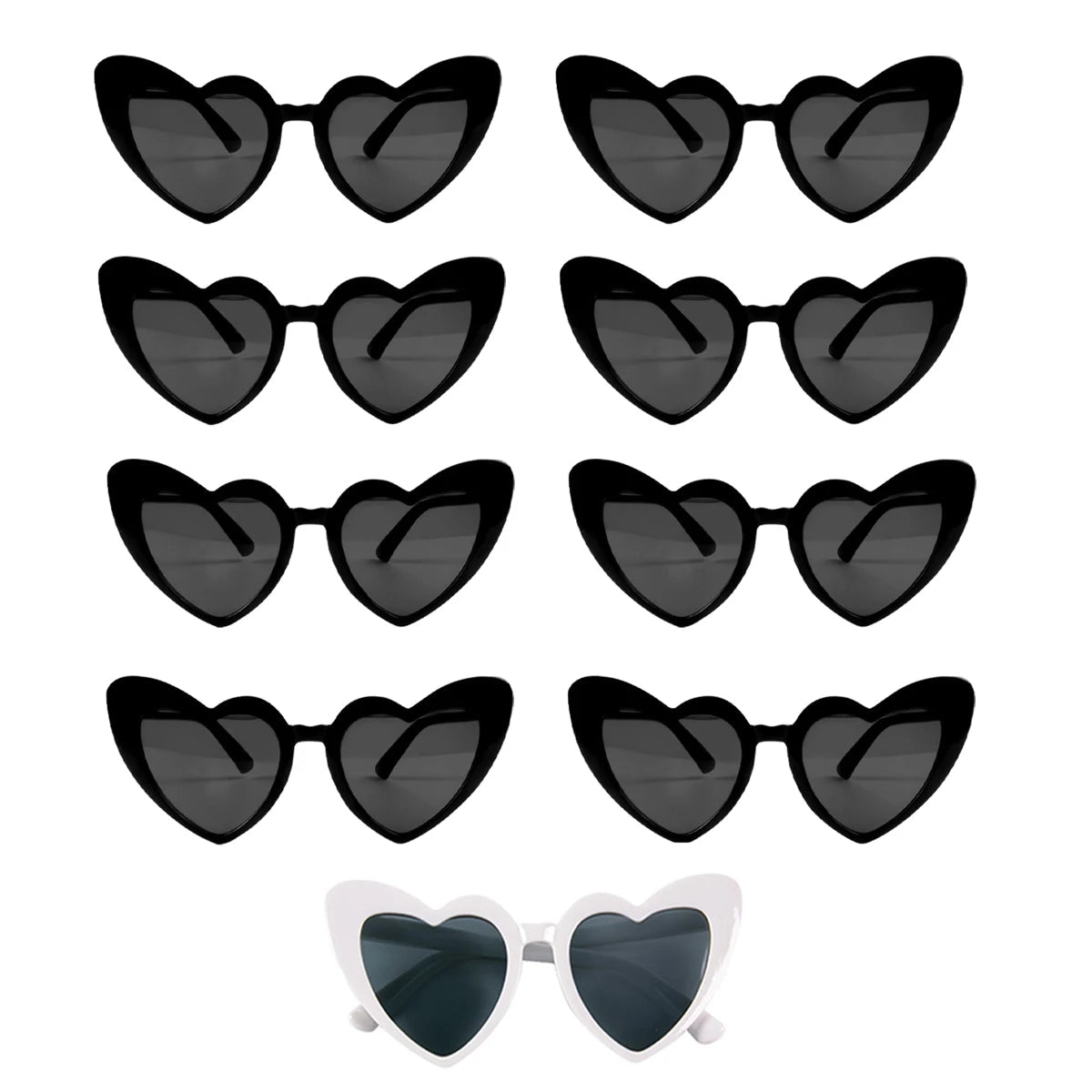 Heart Shaped Sunglasses for Women Retro Cat Eye Sunglasses Wedding Engagement Decoration Shopping Traveling Party Accessories - Slobuy