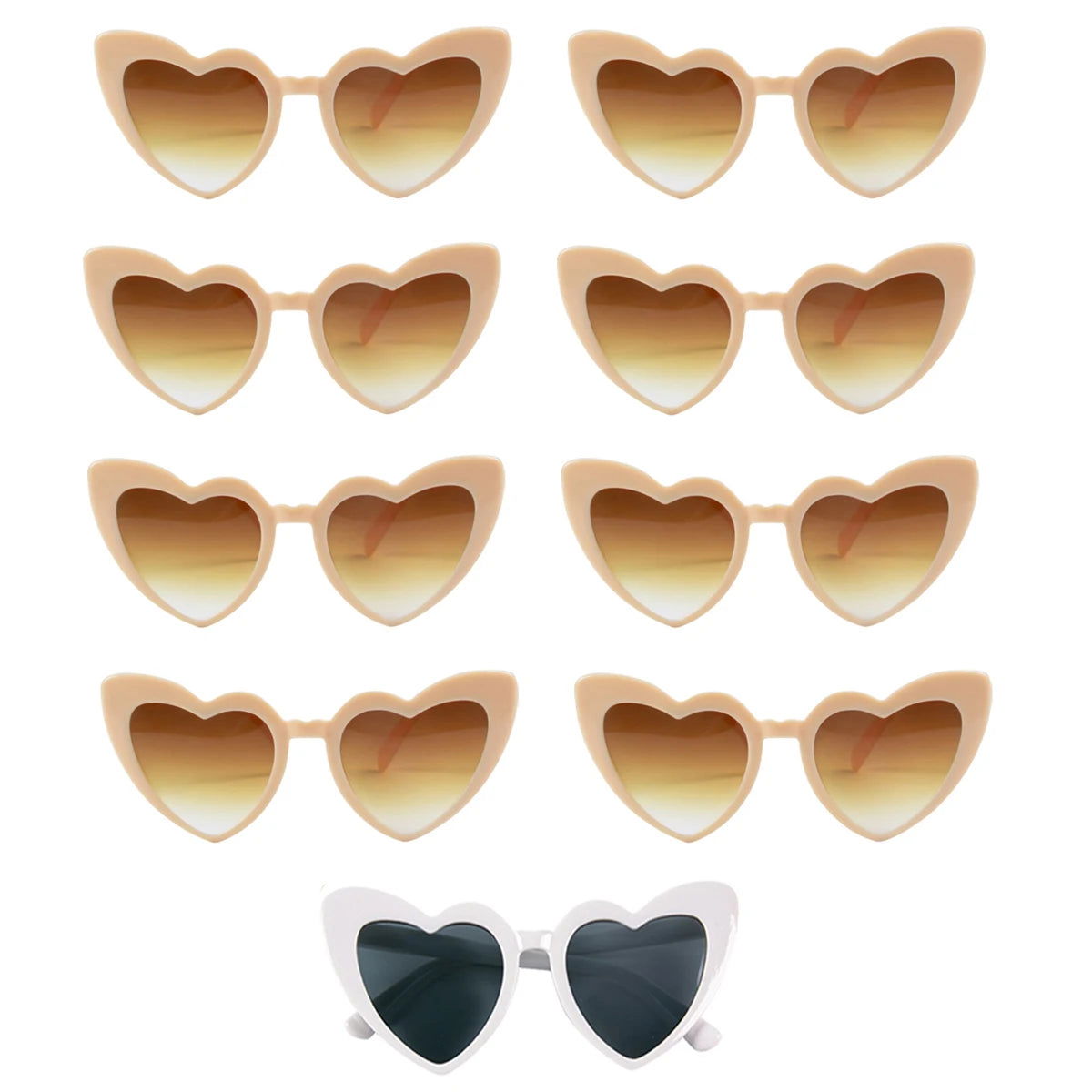 Heart Shaped Sunglasses for Women Retro Cat Eye Sunglasses Wedding Engagement Decoration Shopping Traveling Party Accessories - Slobuy