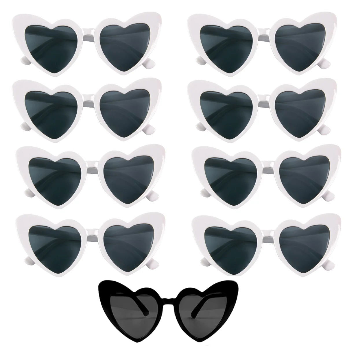 Heart Shaped Sunglasses for Women Retro Cat Eye Sunglasses Wedding Engagement Decoration Shopping Traveling Party Accessories - Slobuy