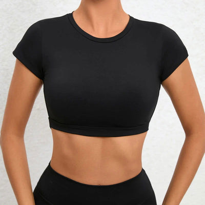 Hearuisavy Sports Shirts Breathable Workout Tops Fitness Sportswear Female Backless Yoga Clothing Sport Crop Tops Women Gym Top - Slobuy