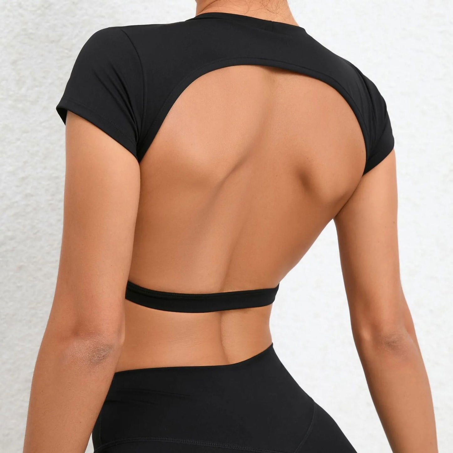 Hearuisavy Sports Shirts Breathable Workout Tops Fitness Sportswear Female Backless Yoga Clothing Sport Crop Tops Women Gym Top - Slobuy