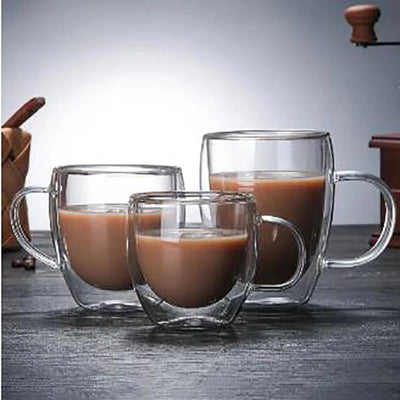 Heat Resistant Double Wall Glass Cup High Borosilicate Glass Mug Beer Juice Coffee Water Cups Transparent Cup Drinkware Gift - Slobuy