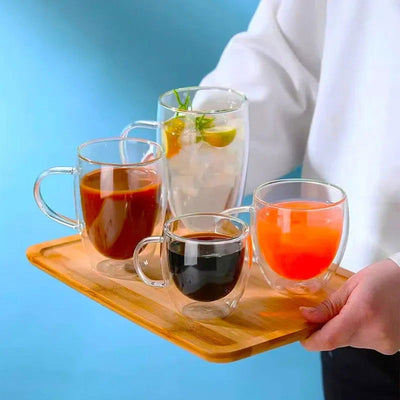 Heat Resistant Double Wall Glass Cup High Borosilicate Glass Mug Beer Juice Coffee Water Cups Transparent Cup Drinkware Gift - Slobuy