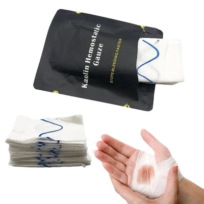 Hemostatic Kaolin Gauze Combat Emergency Trauma Z-Folded Soluble For Ifak Tactical Outdoor First Aid Kit Medical Wound Dressing - Slobuy