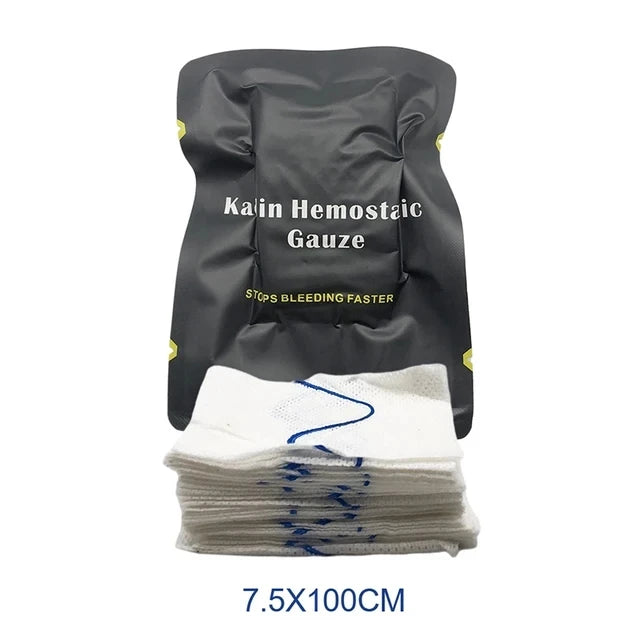 Hemostatic Kaolin Gauze Combat Emergency Trauma Z-Folded Soluble For Ifak Tactical Outdoor First Aid Kit Medical Wound Dressing - Slobuy