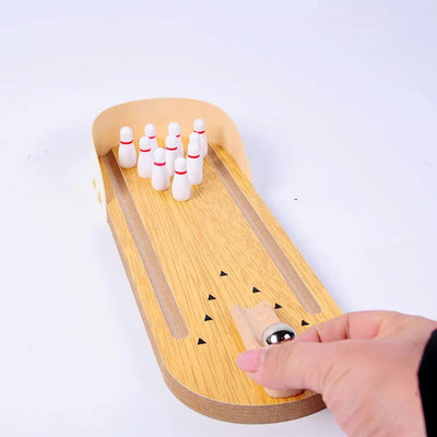 High-end small safe wooden children's educational innovation toys mini bowling set tabletop game wooden parent-child fun toys - Slobuy