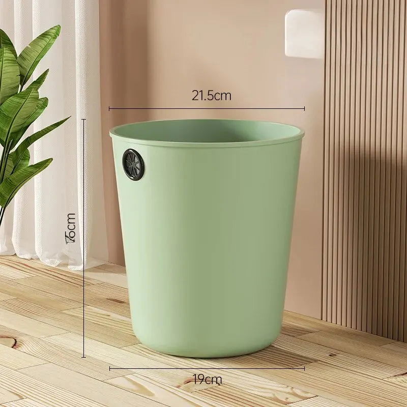 High Aesthetic Simple Style Plastic Trash Can Home Kitchen Bathroom Bedroom Office Use Round Shape - Slobuy